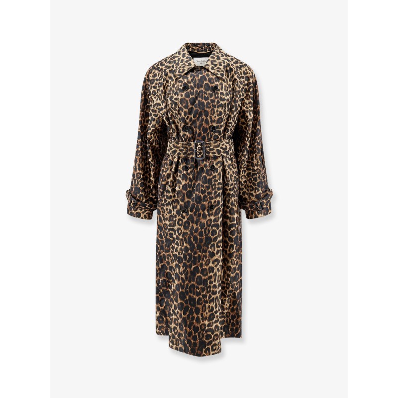Nylon trench with animal print