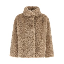 Curled shearling effect coat