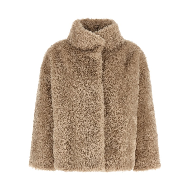 Curled shearling effect coat