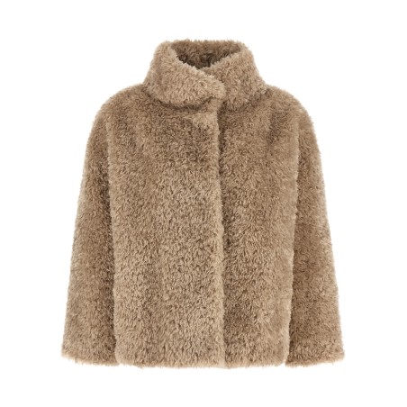 Curled shearling effect coat