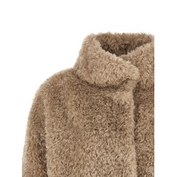 Curled shearling effect coat