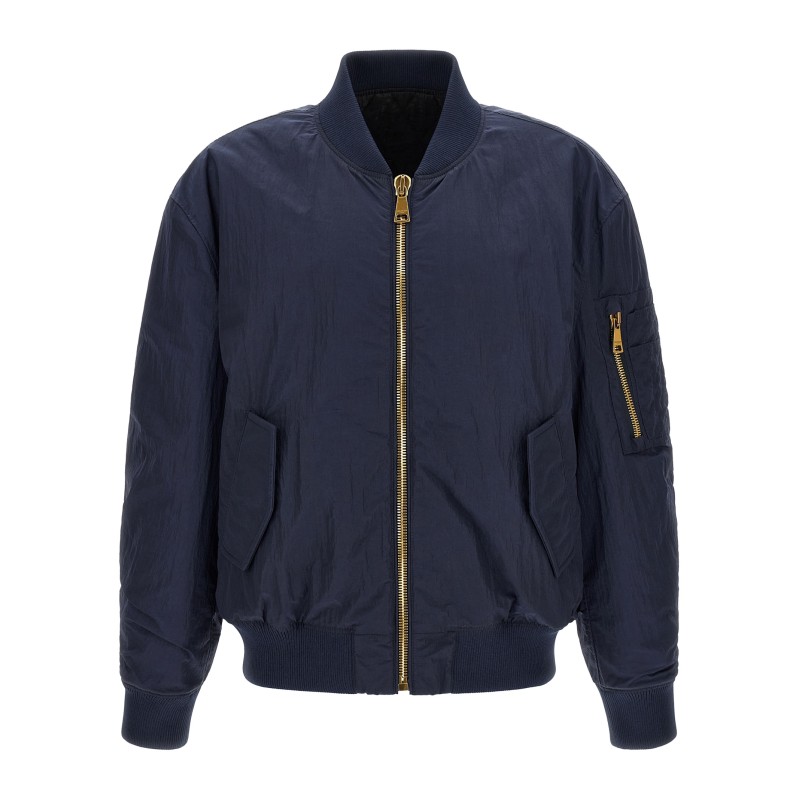 Logo embroidery bomber jacket