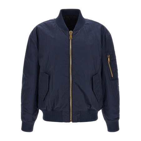 Logo embroidery bomber jacket