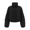 Micro sequin pinstriped crop down jacket