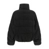 Micro sequin pinstriped crop down jacket