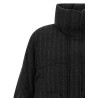 Micro sequin pinstriped crop down jacket