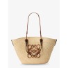 Paula's Ibiza -Anagram raffia and leather shoulder bag