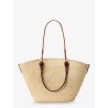 Paula's Ibiza -Anagram raffia and leather shoulder bag