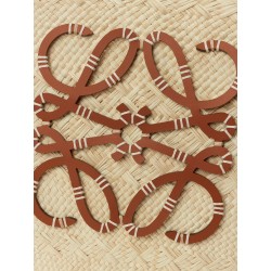 Paula's Ibiza -Anagram raffia and leather shoulder bag