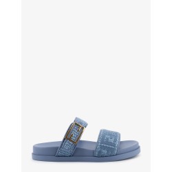 Fendi Feel woven rafia flat sandals