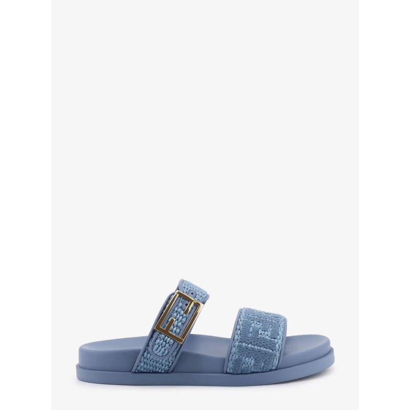 Fendi Feel woven rafia flat sandals