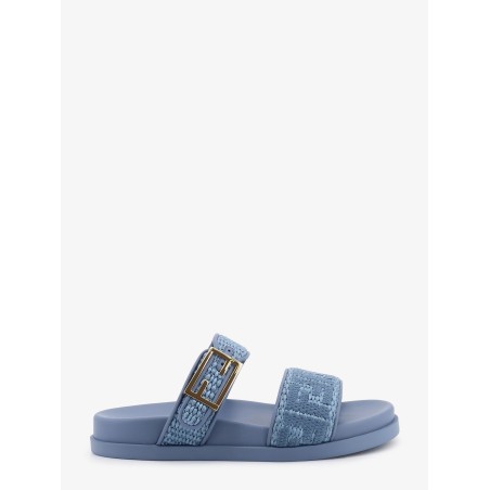 Fendi Feel woven rafia flat sandals