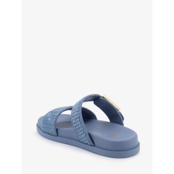 Fendi Feel woven rafia flat sandals