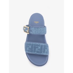 Fendi Feel woven rafia flat sandals