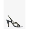 Gianni leather sandals with contrasting metallic profiles