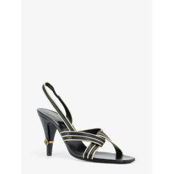 Gianni leather sandals with contrasting metallic profiles