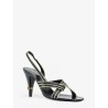 Gianni leather sandals with contrasting metallic profiles