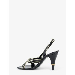 Gianni leather sandals with contrasting metallic profiles