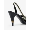 Gianni leather sandals with contrasting metallic profiles
