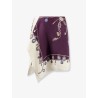 Printed silk twill miniskirt