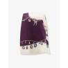 Printed silk twill miniskirt