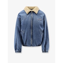 Denim Jacket with Lettering Logo patch