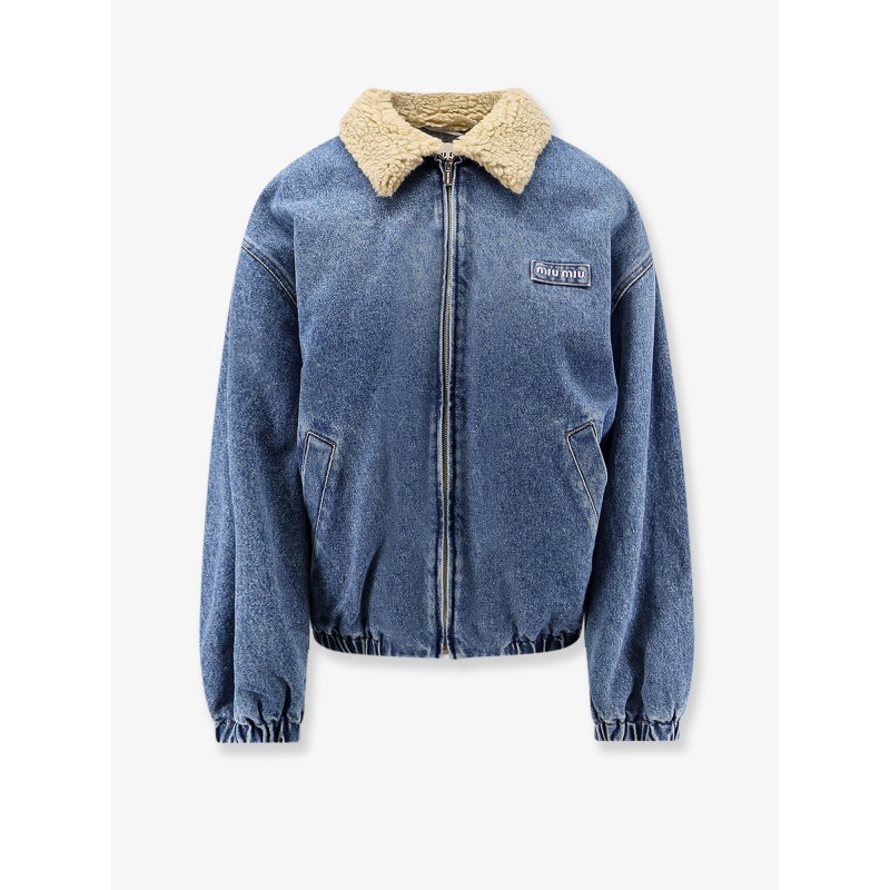 Denim Jacket with Lettering Logo patch