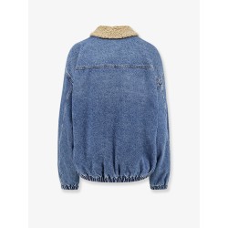 Denim Jacket with Lettering Logo patch