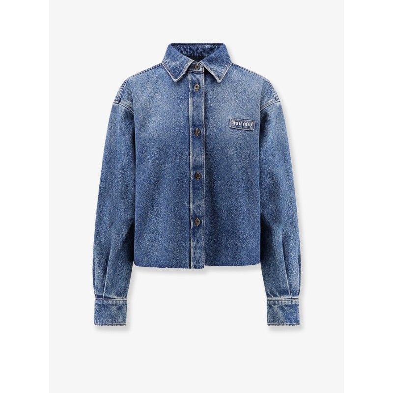 Denim shirt with Logo Patch