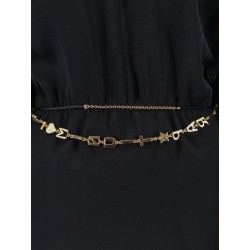 Mini Lenght Dress with gold metal detail