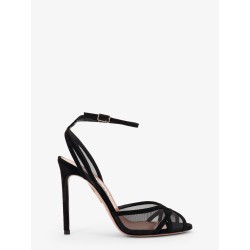 Shear mesh and suede sandals