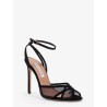 Shear mesh and suede sandals