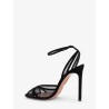 Shear mesh and suede sandals