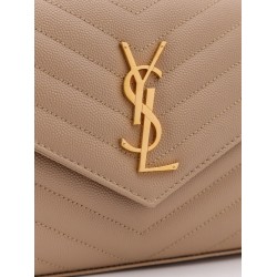 Leather crossbody bag with metal Cassandre logo