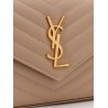 Leather crossbody bag with metal Cassandre logo