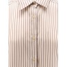 Oversize striped lyocell and silk shirt
