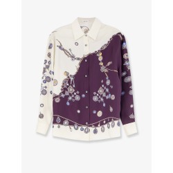 Printed silk twill shirt