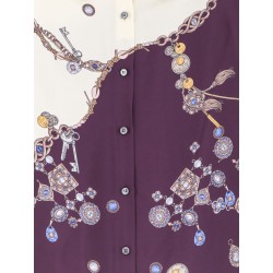 Printed silk twill shirt