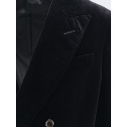 Double-breasted velvet blazer