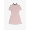 Embroidered Crinkle Cotton Tweed mini dress
