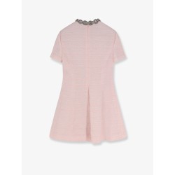 Embroidered Crinkle Cotton Tweed mini dress