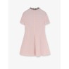 Embroidered Crinkle Cotton Tweed mini dress