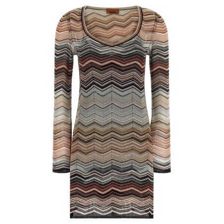 Chevron lamé dress