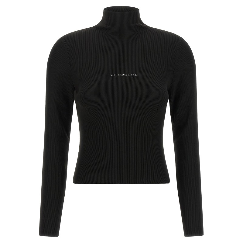 Ribbed sweater with logo