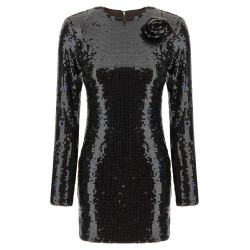 Sequin dress with flower