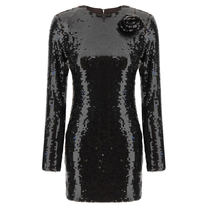 Sequin dress with flower