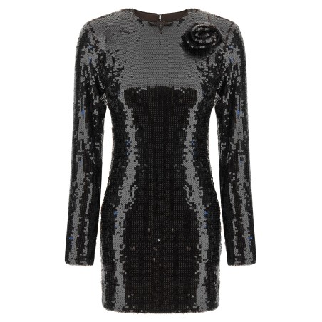 Sequin dress with flower