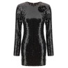Sequin dress with flower