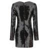 Sequin dress with flower
