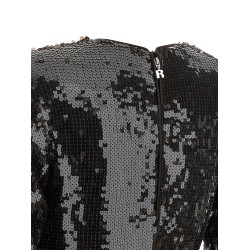 Sequin dress with flower